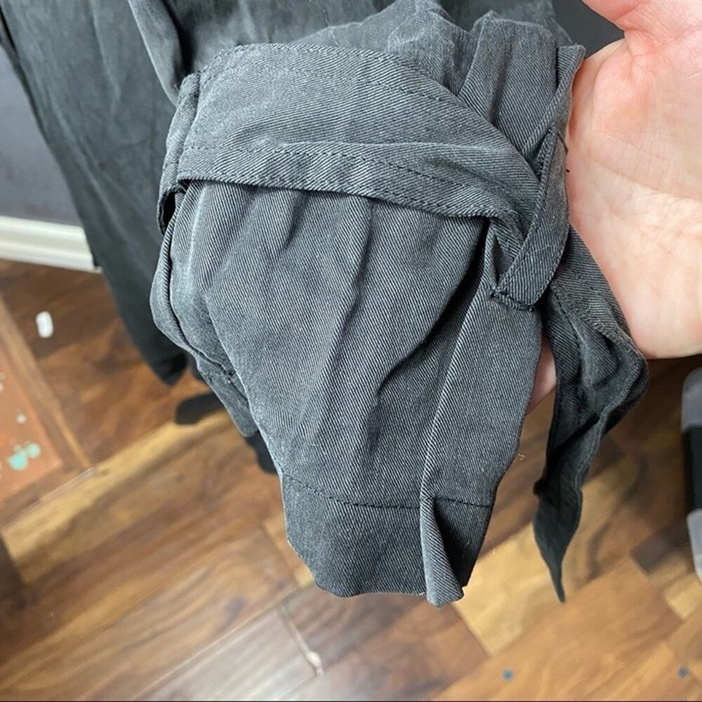 Splendid Sandwash Twill Drape Trench Coat. Black. Knee length. Tie waist - Picture 9 of 12